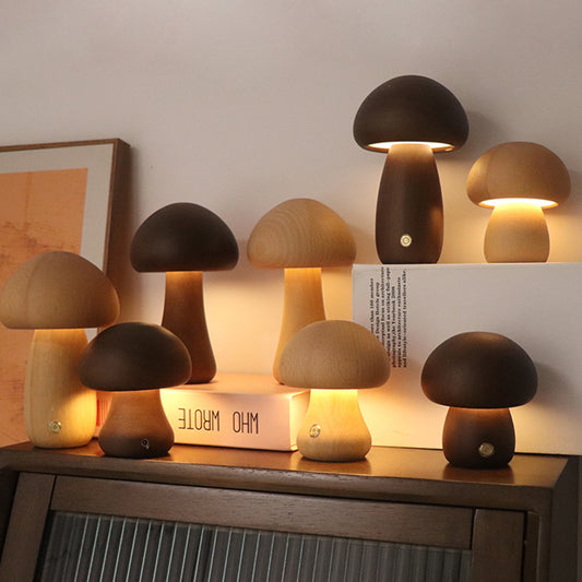 Wooden Mushroom Light