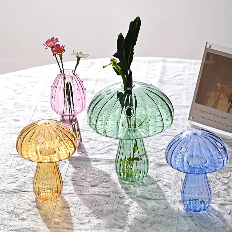 Mushroom Glass Flower Vase