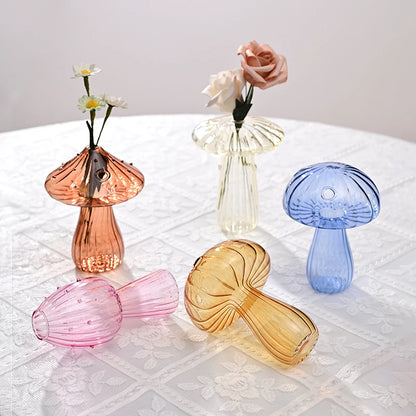 Mushroom Glass Flower Vase