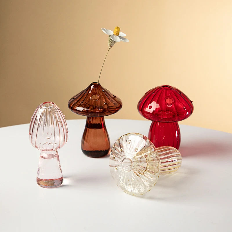 Mushroom Glass Flower Vase